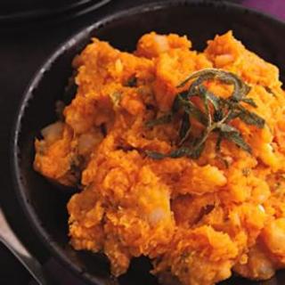 Sweet Potato and Turnip Mash with Sage Butter