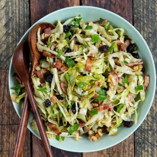 Tangy Grilled-Cabbage Slaw with Raisins and Walnuts