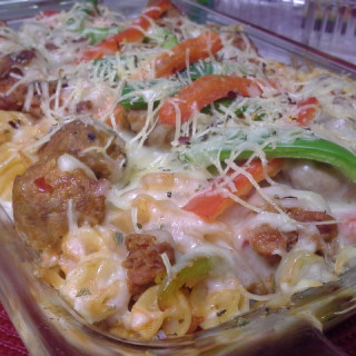 TBC's Three Cheese Spicy Italian Sausage Bake