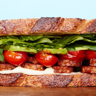 Tempeh &quot;Bacon,&quot; Lettuce, and Tomato Sandwich