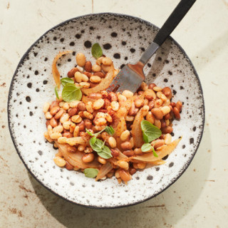 Tepary Beans With Chile-Agave Glaze