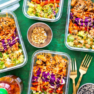 Thai Chicken Meal Prep Bowls with Peanut Sauce