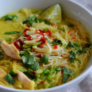 Thai Chicken Soup with Rice Noodles