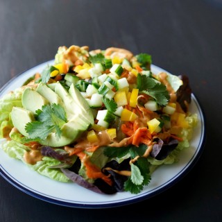Thai Veggie Salad with Creamy Peanut Dressing