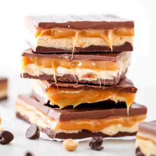 The BEST Homemade Snickers Bars