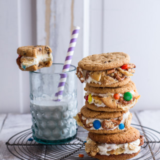 The Munchies Sweet Corn Ice Cream Sandwiches w/ Peanut Butter Chip Cookies