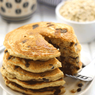 The Fluffiest Oatmeal Chocolate Chip Pancakes