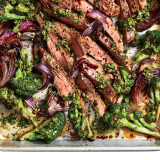 This Sheet Pan Flank Steak With Salsa Verde Is Ready in 20 Minutes