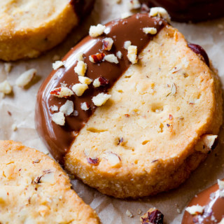 Toasted Hazelnut Slice 'n' Bake Cookies with Milk Chocolate