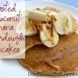 Toasted Coconut and Banana Sourdough Pancakes