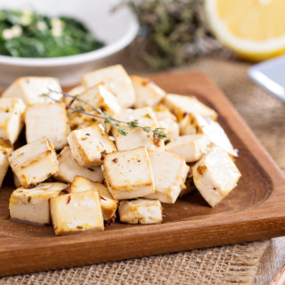 Tofu Baked in a Lemon-Rosemary Marinade