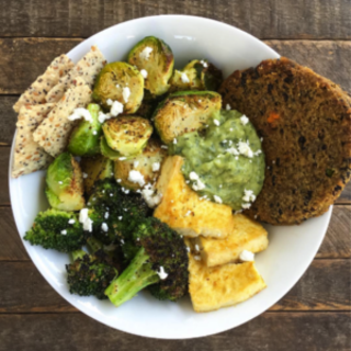 Tofu, Greens and Veggie Burg Bowl