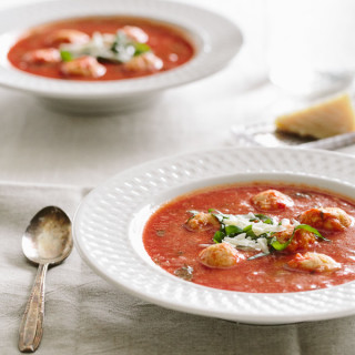 Tomato Basil Soup with Ricotta Dumplings