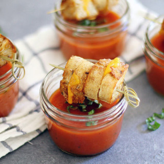 Tomato Soup with Mini Grilled Cheese Sticks