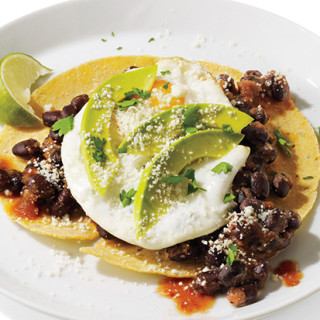 Tortillas With Eggs and Spicy Bean Chili
