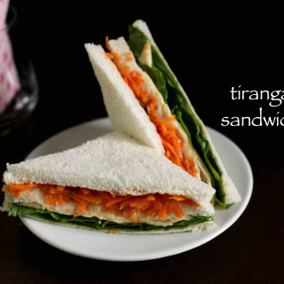 tri colour sandwich recipe | easy and quick layered sandwich recipes for ki