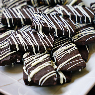 Triple Chocolate Pecan Shortbread Cookies