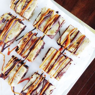 Triple Layer Cookie Bars with Chocolate Caramel Topping