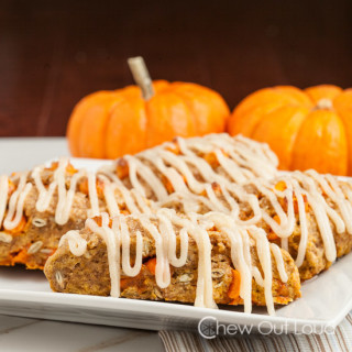 Triple Pumpkin Scones with Cream Cheese Icing