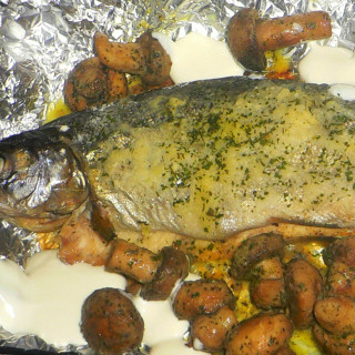 Trout and Mushrooms in Cream