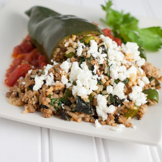 Turkey and Rice Stuffed Poblano Peppers