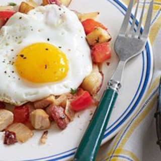 Turkey Hash with Sunny-Side-Up Eggs