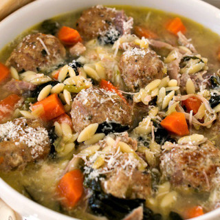 Turkey Meatball Soup with Orzo