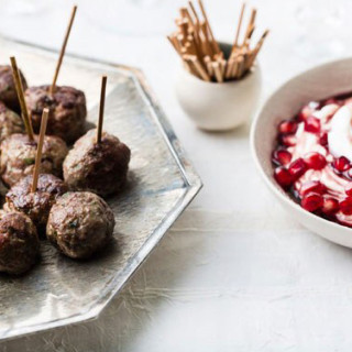Turkish Spiced Meatballs with Pomegranate Yogurt Sauce