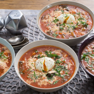 Tuscan Ribollita Soup with Lacinato Kale &amp; Soft-Boiled Eggs
