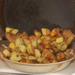 Twice-cooked Potatoes with Roasted Garlic