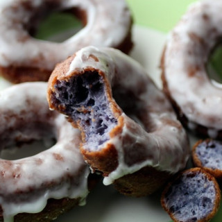 Ube Doughnuts with Coconut Milk Glaze (Purple Spudnuts)