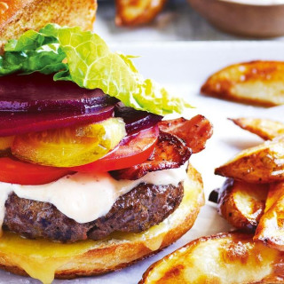 Ultimate cheeseburger and crispy wedges recipe