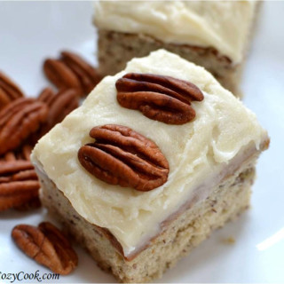 Roasted Banana Bars with Browned Butter-Pecan Frosting