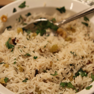 Usha's Sogi Pallao (Rice with Golden Raisins)