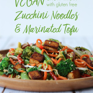 Vegan Chow Mein with Gluten Free Zucchini Noodles and Marinated Tofu