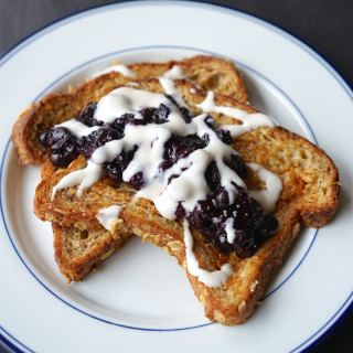Vegan French Toast with Gingered Blueberries