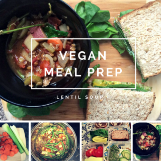 Vegan Meal Prep: Lentil Soup and Sandwich