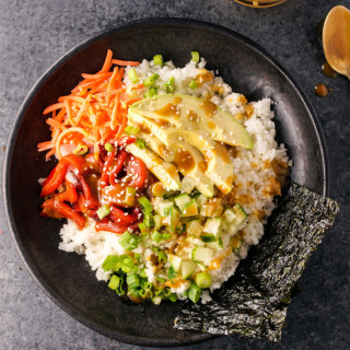 Vegan Sushi Bowls with Soy-Ginger Dressing