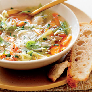 Vegetable Soup with Fennel, Herbs and Parmesan Broth