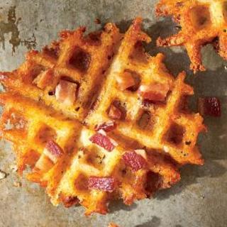 Waffled Bacon and Cheddar Grits