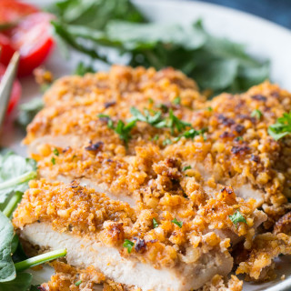 Walnut Crusted Turkey Cutlets with "Honey" Mustard {Paleo and Whole30}