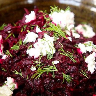 Warm beetroot with cumin and feta 