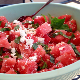 Watermelon, Feta and Basil Salad  