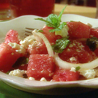 Watermelon Salad with Mint Leaves