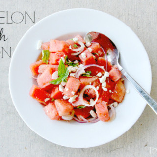 Watermelon Salad with Red Onion and Feta