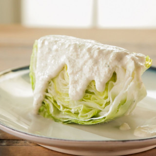 Wedge Salad with Creamy Caramelized Onion Dressing