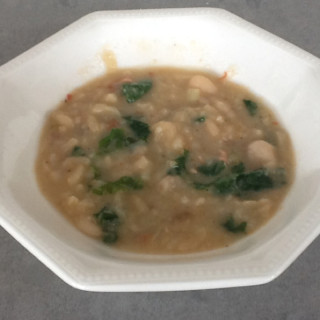 White Bean Soup with Mustard Greens and Parmesan