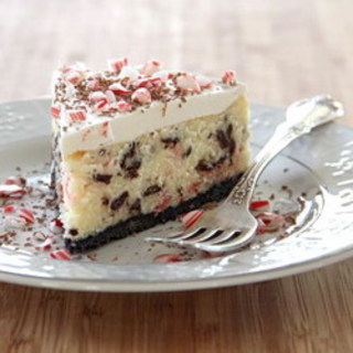 White Chocolate Peppermint Bark Cheesecake