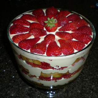 White Chocolate Strawberry Trifle