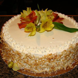 White Velvet Coconut Butter Cake